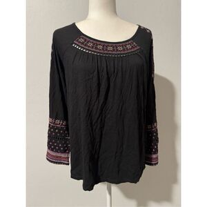 J.Jill Embroidered long sleeve top SP